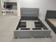 Extra Large Cotton Upholstered Bed With Drawers Simple Customized