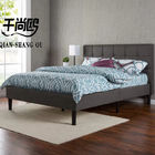 Button Soft Platform Bed Queen King Leather Upholstered Bed Frame