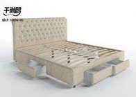 Close Fitting Tufted Platform Storage Bed for Bedroom / Living Room