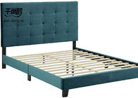 Ocean Blue Factory Velvet Upholstered Tufted King Platform Bed