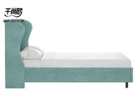 Linen Platform Tufted Bed Bedroom Furniture Wooden Bed for Apartment