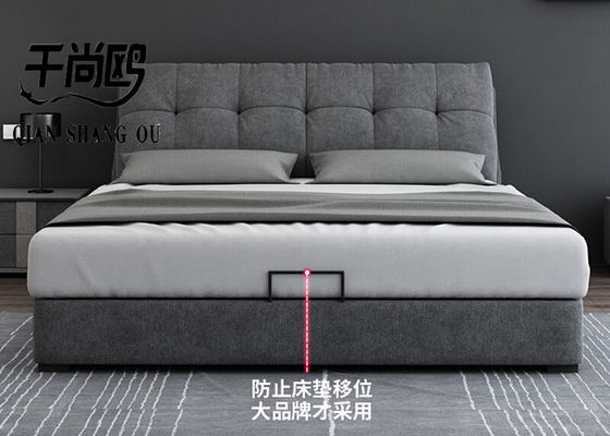 Luxury Multifunctional Upholstered Storage Platform Bed / Tatami With Fabric Cover