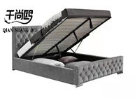 Hydraulic Gas Lift Upholstered Storage Platform Bed With Tall Headboard