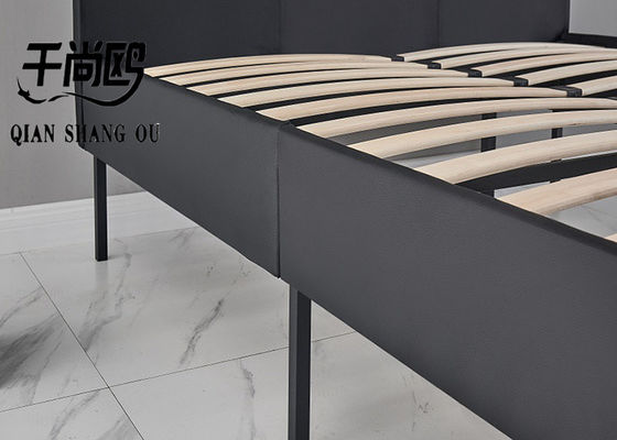 Customized Fabric Upholstered Platform Bed Frame , Wall Platform Bed