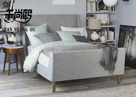 Customized Bedroom Furniture Bed Frame , Fabric Modern Floor Bed Frame