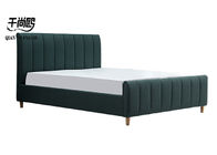 High Headboard Green Upholstered Bed Frame 4ft European style