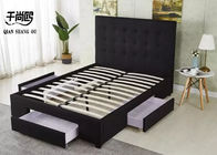 Linen King Platform Upholstered Bed With Drawers Large King Size