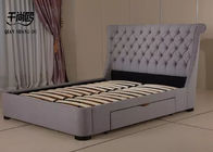 Linen Metal Rivet Upholstered Bed With Drawers Overall Disassembly / Assembly