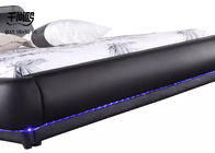 Wavy Curve Oversized LED Upholstered Bed luminous Double Upholstered Bed