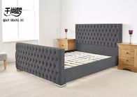 Buckle Shape Tufted Double Bed Frame Home Furnishing with Metal Legs