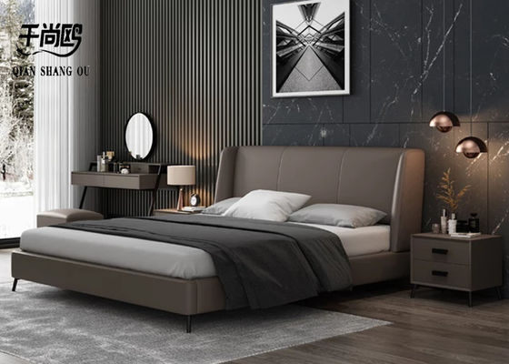 Low Key Gray King Size Upholstered Beds home furnitures European style