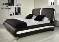 High-quality design black and white leather comfortable bedroom upholstered bed