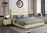 Simple Linen Upholstered Bed classic square splicing shape