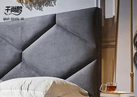 Diamond Shaped Linen Upholstered Bed Block Design High Grade