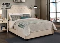European style buckle with metal rivets decorate bedroom upholstered bed