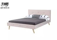 Linen Queen Size Fabric Bed Frame , simple Upholstered Platform Queen Bed Frame