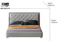European style button design metal bed legs support bedroom platform bed