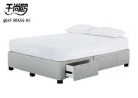 Easy Push / pull Upholstered Bed With Drawers modern style