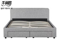 Modern simple four drawer bedroom storage upholstered bed