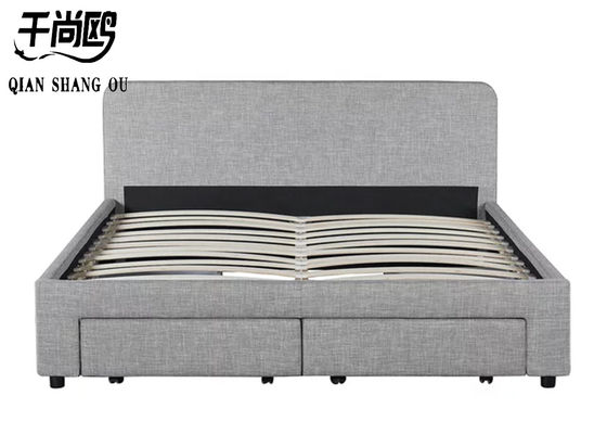 Modern simple four drawer bedroom storage upholstered bed