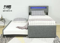 Linen Luminous Double Platform Bed Frame 4ft Customized With Sliding Drawer