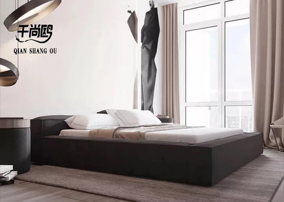 Classic Upholstered Platform Bed With Freely Adjustable Headboard Height