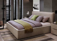 Linen fabric comfortable and simple style bedroom upholstered platform bed