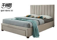 factory wholesale double king size light grey velvet fabric upholstered soft platform storage bed