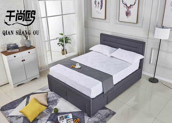 Modern Headboard Leather Storage Upholstered Super King Size Beds with Drawer for Sale