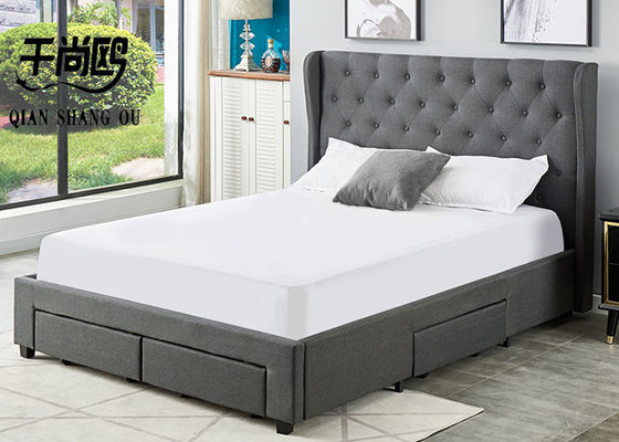 Latest Design Wholesale factory price double queen king size 4 drawers upholstered storage bed