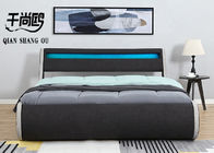 Curved LED Upholstered Bed 153*203cm Modern Furniture Bed