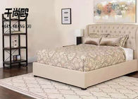 Black Fabric Platform Tufted Bed Queen Size / Upholstered Wingback Platform Bed