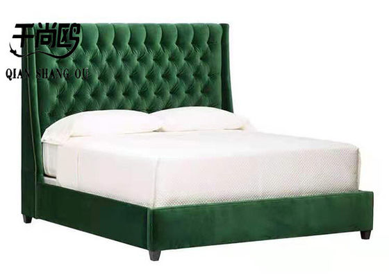 Contemporary Button Platform Tufted Bed Queen Size Gas Lift Storage Bed