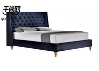 Contemporary Button Platform Tufted Bed Queen Size Gas Lift Storage Bed