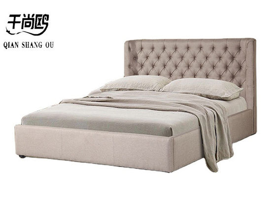 Royal Headboard Platform Tufted Bed , Upholstered Wood Frame Bed