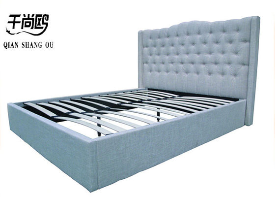 Single Upholstered Storage Platform Bed 137*203cm With Mosquito Net Grid