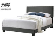 Easy Assembly Full Size Wooden Bed Frame, 140*200cm Double Size Platform Bed