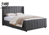 Grey Solid Wood Double Bed Frame 137*203cm 153*203cm with Linen Cover