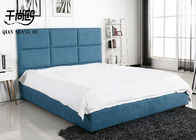 Upholstered Metal And Wood Bed Frame , Queen Ottoman Storage Bed With Gas Lift