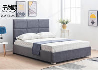 Upholstered Metal And Wood Bed Frame , Queen Ottoman Storage Bed With Gas Lift