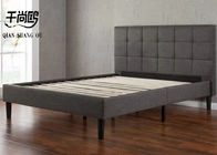 Button Tufted headboard Queen King Black Platform Leather Upholstered Bed