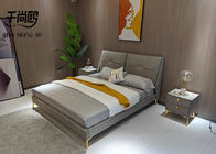 Double Oversized Upholstered Bed ,  Cushioned Platform Bed With Pillows