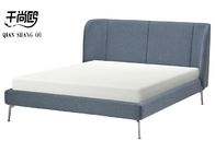 Simple Fabric Cushion Platform Bed Frame with Wing Board Backrest