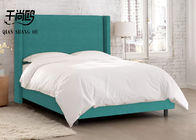 Low Key Tall Upholstered Bed 4ft 5ft 6ft With Wing Panel