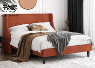 Classic Simple Upholstered Bed Frame 180*200cm With Personalized Head / Wing Design