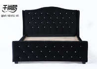 Black Tufted Crystal Buckle Modern Soft Bed For Deluxe Bedroom
