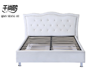 Pu Crystal Button White Soft Bed 137x203mm Overly Large Bedroom