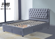 Solid Stylish Bed With Four Drawers Oversized Bedroom Soft