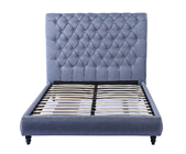 Hotel Bedroom Modern Design Queen Size Gray Soft Platform Button Bed with Waterproof