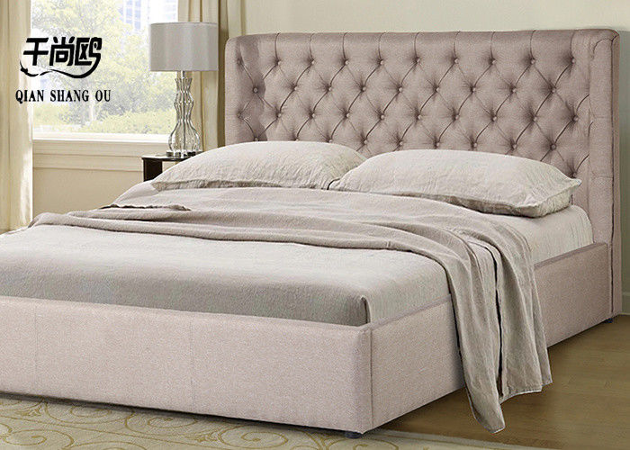 Royal Headboard Queen King Platform Tufted Bed Upholstered Wood Frame Bed